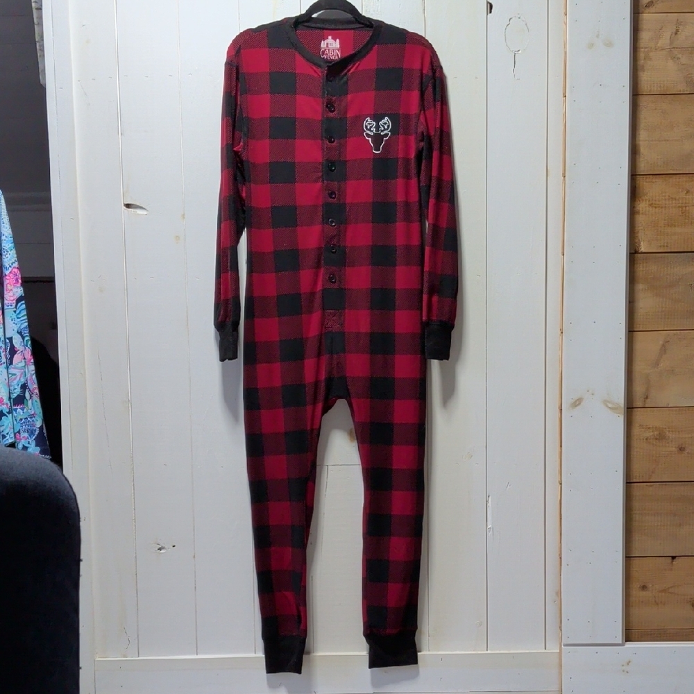 🦉Cabin Fever XS Unisex Buffalo Plaid Onesie
